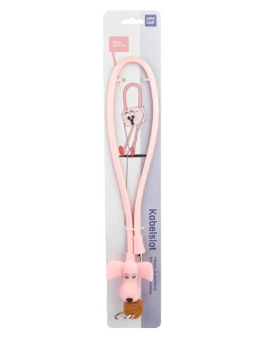Siliconen fietsslot PexKids Flappie de waakhond 10 x 58 cm - roze