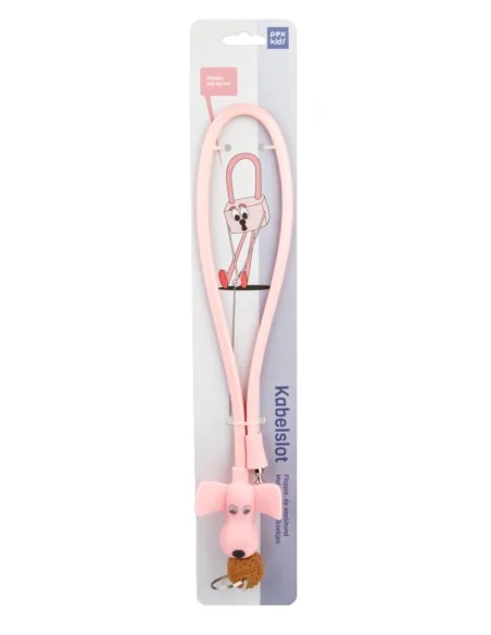 Siliconen fietsslot PexKids Flappie de waakhond 10 x 58 cm - roze