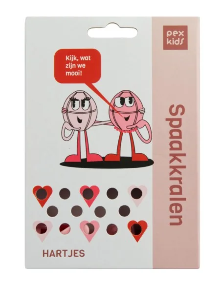Spaakkralen PexKids "hartjes" assorti van 4 kleuren (20 stuks op kaart)