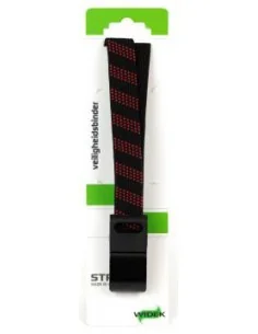 SUV veiligheidsbinder Widek 24mm met zwarte stalen haak - vuurrood/zwart