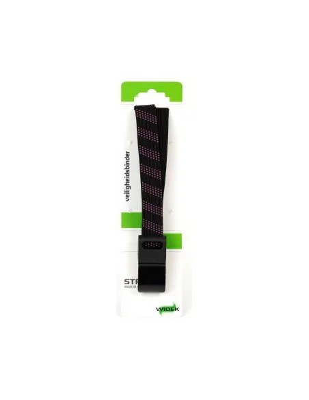 Snelbinder Widek 24mm met zwarte stalen haak - brokaat rood/zwart