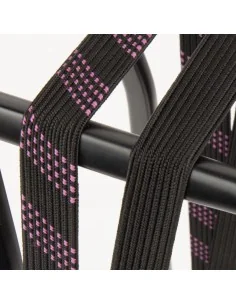 Snelbinder Widek 24mm met zwarte stalen haak - brokaat rood/zwart 2