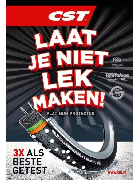Buitenband CST Platinum Protector 28 x 1.75" / 47-622 mm - zwart met reflectie
