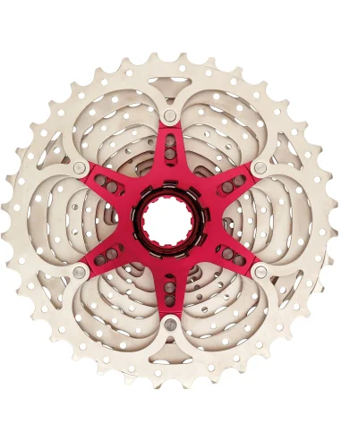 Cassette 10 speed Sunrace CS-MX0 11-36T - zilver/rood