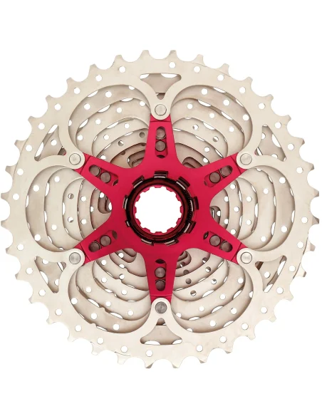Cassette 10 speed Sunrace CS-MX0 11-36T - zilver/rood