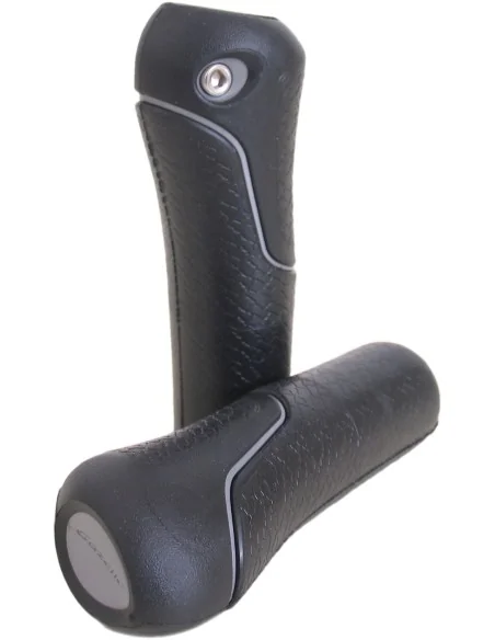 Handvatpaar Gazelle hybride - zwart met zilveren bies