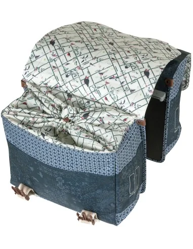 Dubbele fietstas Basil Bohème MIK 35 liter 37 x 15 x 37 cm - blauw