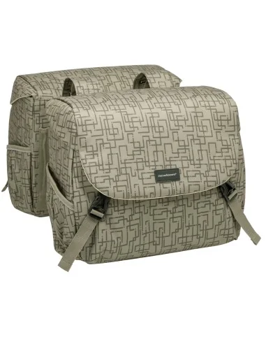 Dubbele fietstas New Looxs Mondi Joy Double MIK 38 liter 37 x 16 x 32 cm (2x) - ivy walnut