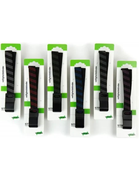 SUV veiligheidsbinder Widek 24mm met zwarte stalen haak - 12 stuks assorti van 6 kleuren