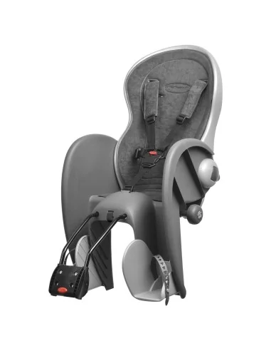 Kinderzitje achter Polisport Wallaby-Evo DeLuxe - donkergrijs/zilver - met framemontage (FF)
