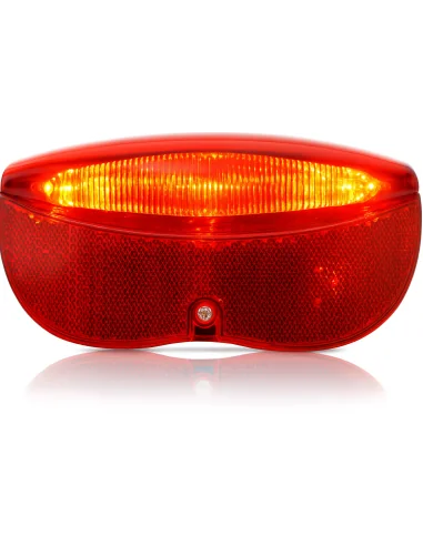 Dragerachterlicht Edge City Luxe - 3 leds inclusief batterijen - 80mm