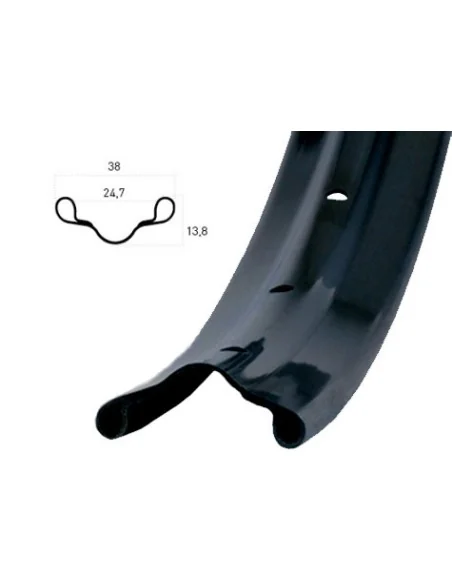 Velg Ryde Westwood V38 622 x 24C aluminium 36 gaats 14G - zwart