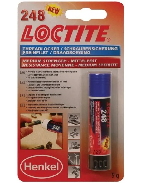 Draadborging Loctite 248 medium sterkte 9ml - blauw
