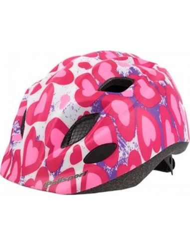 Fietshelm Polisport Glitter Hearts S 52-56 cm - roze/wit