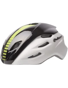 Fietshelm Polisport Aero-R Medium 55-58 cm - mat wit / zwart / fluor geel