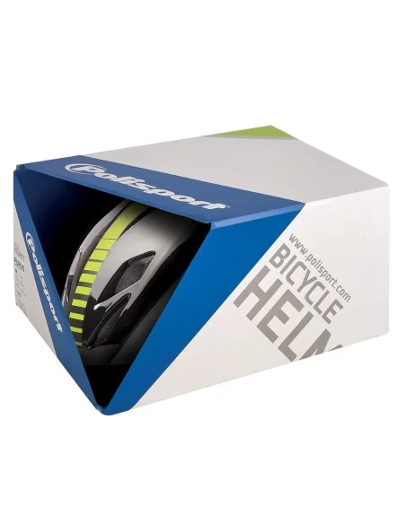 Fietshelm Polisport Aero-R Medium 55-58 cm - mat wit / zwart / fluor geel