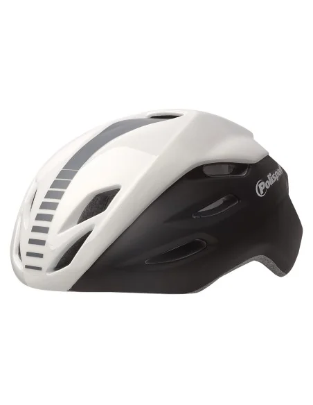 Fietshelm Polisport Aero-R Large 58-61 cm - mat zwart / wit glanzend / grijs