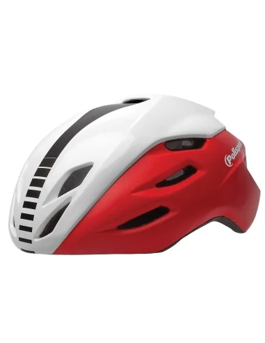 Fietshelm Polisport Aero-R Large 58-61 cm - mat rood / wit glanzend / zwart
