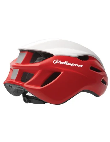 Fietshelm Polisport Aero-R Large 58-61 cm - mat rood / wit glanzend / zwart
