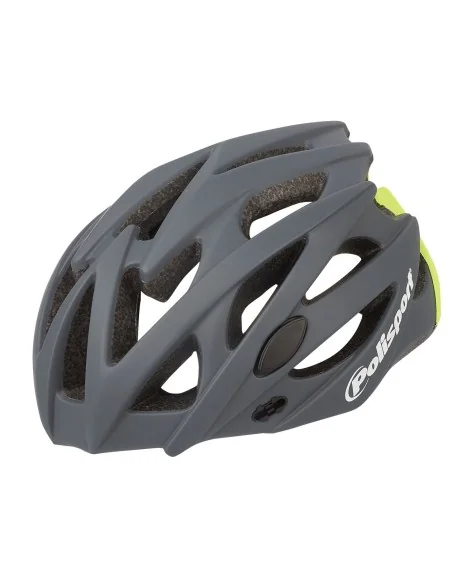 Fietshelm Polisport Twig L 58-61 cm - donkergrijs / fluor geel