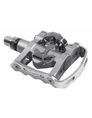 Pedaalset SPD Shimano M324 met plaatje SM-SH56 enkelzijdige binding - zilver