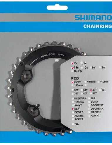 Kettingblad 36T Shimano SLX FC-M7000 2x11 speed - zwart