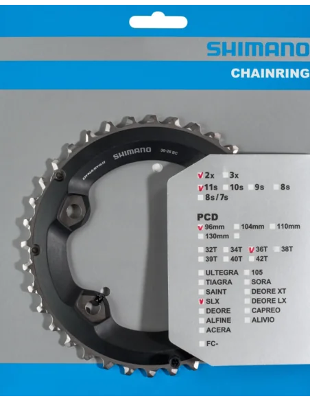 Kettingblad 36T Shimano SLX FC-M7000 2x11 speed - zwart