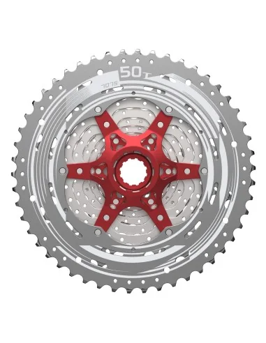 Cassette 11 speed Sunrace CSMX8 11-42T - zilver/rood