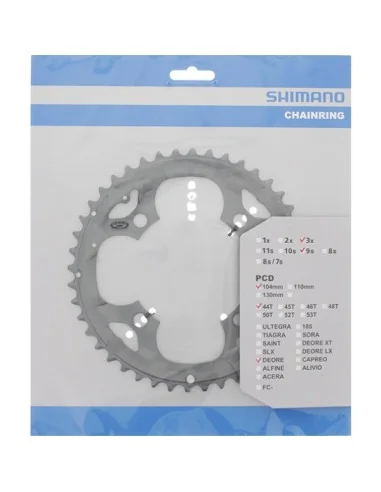 Kettingblad 44T Shimano Deore FC-M590 kettingrand - zilver