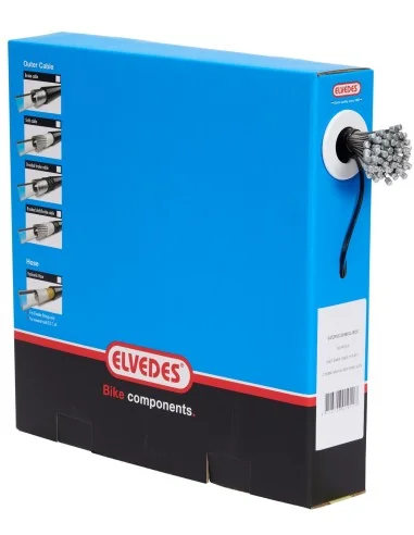 Schakel binnenkabel Elvedes 2250 mm 1×19 draads RVS Slick ø1,1mm met N-nippel ø4,5 × 4,5mm (doos à 100 stuks) - Zilver