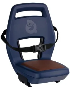 Kinderzitje achter Qibbel 6+ Junior 6+ met voetsteunen, gordel en beschermplaat - blauw/bruin