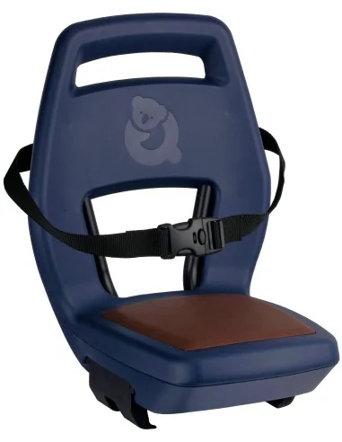 Kinderzitje achter Qibbel 6+ Junior 6+ met voetsteunen, gordel en beschermplaat - blauw/bruin