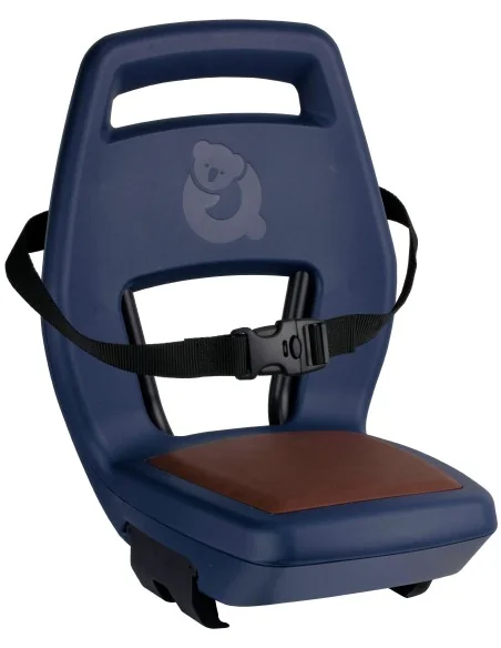 Kinderzitje achter Qibbel 6+ Junior 6+ met voetsteunen, gordel en beschermplaat - blauw/bruin