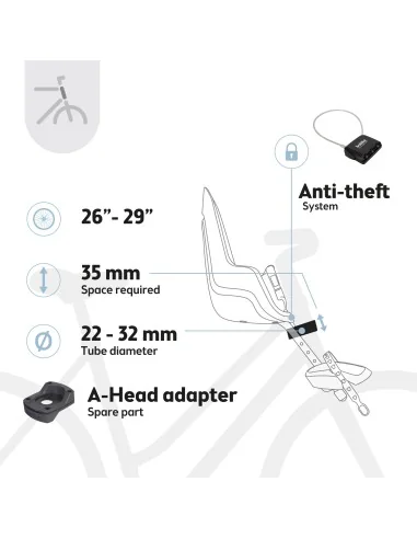 Kinderzitje voor Bobike One Mini - mighty mustard