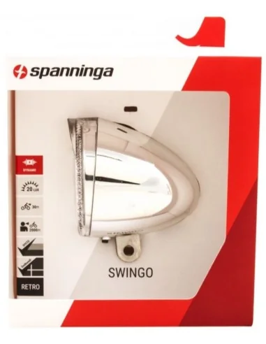 Koplamp Spanninga Swingo XDO LED met reflector en dynamo-aansluiting - chroom