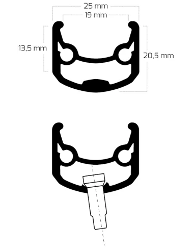 Velg Ryde Andra 30 28" / 622 x 19C aluminium 36 gaats disc 14G - zwart