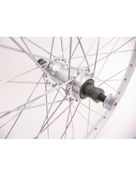 Achterwiel 28 x 1/4" ZAC19 Freewheel vast - zilver