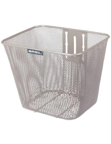 Fietsmand Basil Bilbao met vaste montage 26 x 22 x 27 cm - nude metallic