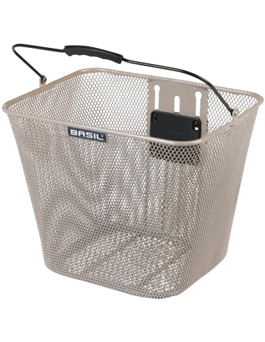 Fietsmand Basil Bilbao KF bevestiging 26 x 22 x 27 cm - nude metallic