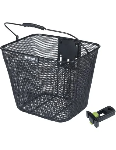 Fietsmand Basil Bilbao KF bevestiging inclusief stuurpenhouder 26 x 22 x 27 cm - zwart