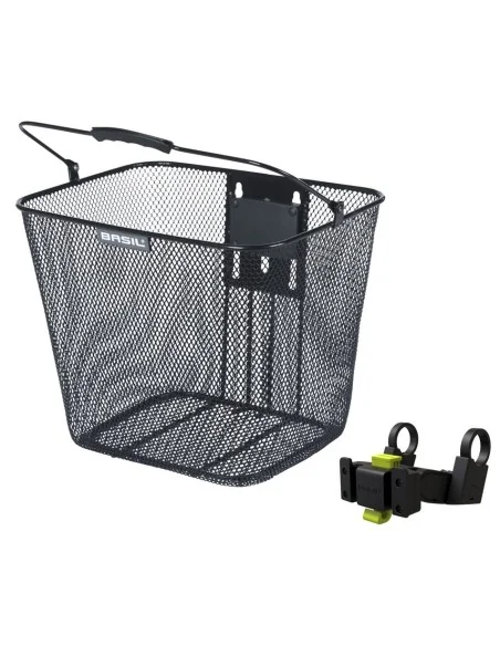 Fietsmand Basil Bilbao KF bevestiging inclusief stuurbochthouder 26 x 22 x 27 cm - zwart