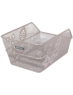 Fietsmand Basil Cento Flower achtermand 24 x 38,5 x 11 cm - nude metallic