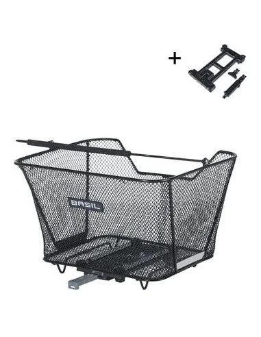 Fietsmand Basil Lesto met MIK bevestiging 24 x 32 x 17 cm - zwart