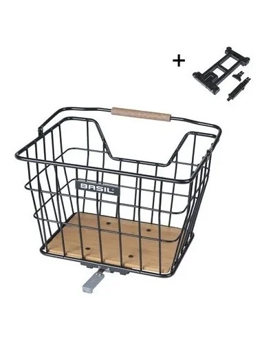 Fietsmand Basil Nordland MIK 23 Liter 23 x 33 x 19 cm voor- en/of achterop zwart bruin