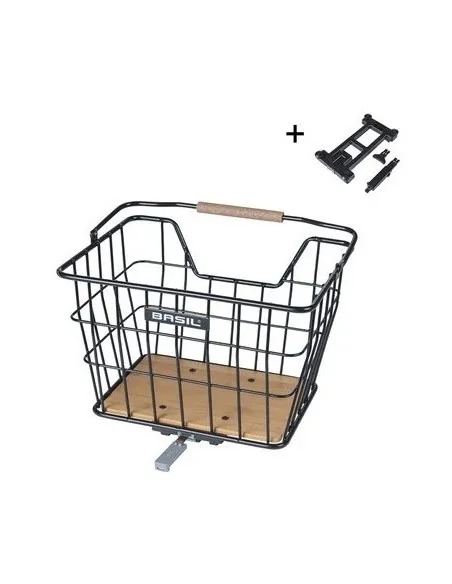 Fietsmand Basil Nordland MIK 23 Liter 23 x 33 x 19 cm voor- en/of achterop zwart bruin