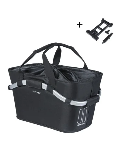 Fietsmand Basil Classic Carry All met MIK bevestiging 22 liter 20 x 38 x 17 cm - zwart