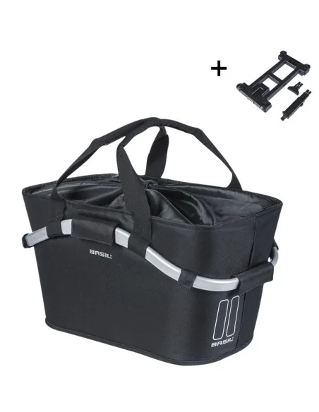 Fietsmand Basil Classic Carry All met MIK bevestiging 22 liter 20 x 38 x 17 cm - zwart