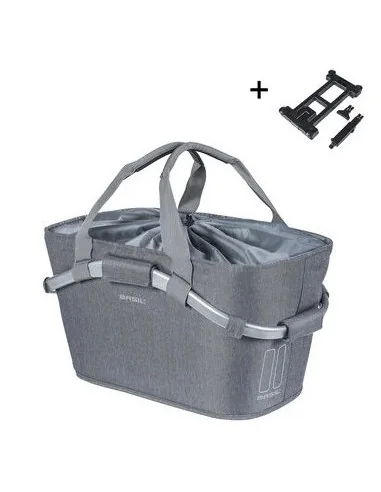 Fietsmand Basil 2Day Carry All met MIK bevestiging 22 liter 20 x 38 x 17 cm - grijs