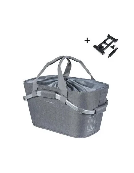 Fietsmand Basil 2Day Carry All met MIK bevestiging 22 liter 20 x 38 x 17 cm - grijs