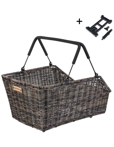 Fietmand Basil Cento Rattan Look met MIK bevestiging 22 liter 41 x 25 x 12 cm - bruin